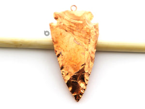 Bronze Plated Jasper Arrowhead Pendant, 45x25 -52x30 mm, (BZC-9080) - Beadspoint