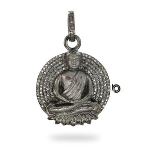 Pave Diamond Buddha Medallion pendant, (DPM-1161)