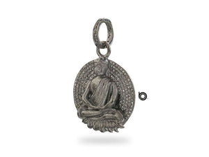 Pave Diamond Buddha Medallion pendant, (DPM-1161)