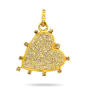 Pave Diamond Heart Pendant, (DPM-1212)