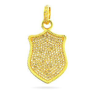 Pave Diamond Shield Pendant, (DPM-1214)