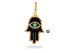 Pave Diamond Sacred Hamsa with Evil Eye Pendant, (DEM-4092)