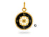 Pave Diamond Large Compass Medallion Pendant, (DEM-4090)