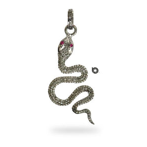 Pave Diamond Python Snake pendant, (DPL-2420)