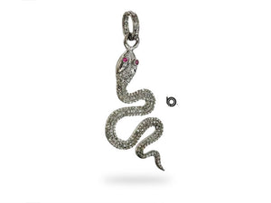 Pave Diamond Python Snake pendant, (DPL-2420)