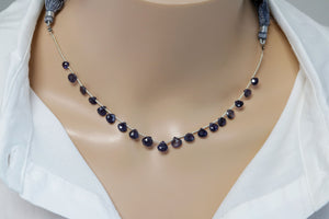Natural Iolite Faceted Heart Drops, 5-6 mm, Rich Color, Iolite Gemstone Beads, (IOL-HRT-5-6)(258)