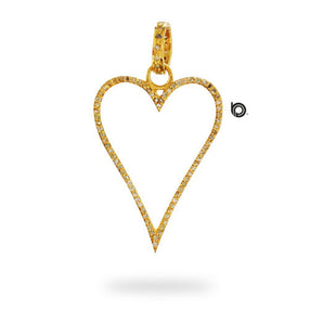 Pave Diamond Large Open Artwork Heart Pendant, (DPM-1159)