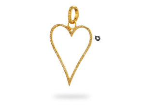 Pave Diamond Large Open Artwork Heart Pendant, (DPM-1159)