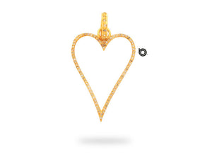 Pave Diamond Large Open Artwork Heart Pendant, (DPM-1159)