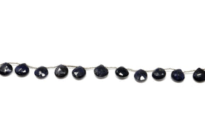 Natural Iolite Faceted Heart Drops, 7-8 mm, Rich Color, Iolite Gemstone Beads, (IOL-HRT-7-8)(259)