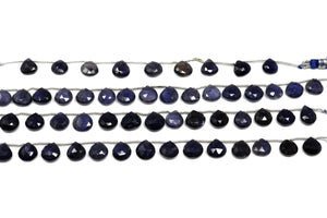 Natural Iolite Faceted Heart Drops, 9-11 mm, Rich Color, Iolite Gemstone Beads, (IOL-HRT-9-11)(260)