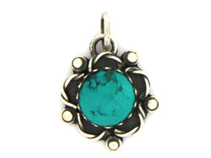 Sterling Silver Artisan Turquoise  Pendant, (SP-5290) - Beadspoint