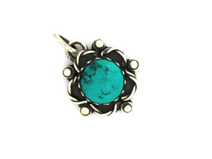 Sterling Silver Artisan Turquoise  Pendant, (SP-5290) - Beadspoint
