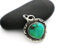 Sterling Silver Artisan Turquoise  Pendant, (SP-5291) - Beadspoint