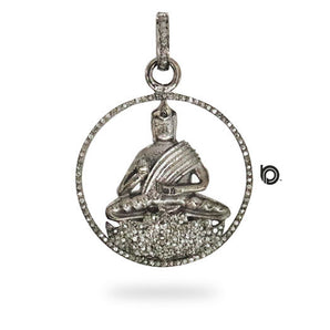 Pave Diamond Divine Buddha Large Pendant, (DPL-2424)