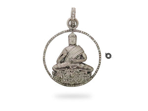 Pave Diamond Divine Buddha Large Pendant, (DPL-2424)