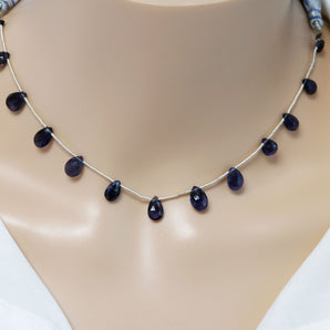 Natural Iolite Faceted Pear Drops, 6x8-9 mm, (IOL-PR-6x8-9)(262)