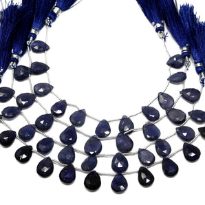 Natural Iolite Faceted Pear Drops, 10x12 mm, Rich Color, Iolite Gemstone Beads, (IOL-PR-10x12)(264)