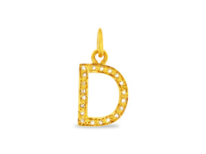 Pave Diamond Personalize Initial Pendant, (DIN-006)