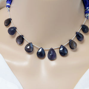 Natural Iolite Faceted Pear Drops, 8x10-9x12 mm, (IOL-PR-10x13-12x18)(266)