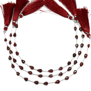 Garnet Faceted Straight Drilled Tear Drops, 4x7-5x8 mm, (GAR-TEAR-4x7-5x8SD)(268)