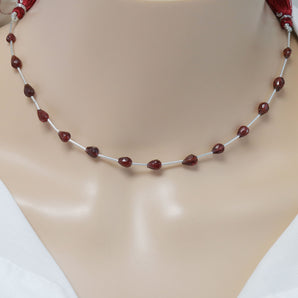 Garnet Faceted Straight Drilled Tear Drops, 4x7-5x8 mm, (GAR-TEAR-4x7-5x8SD)(268)