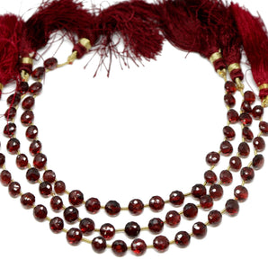 Genuine Natural Garnet Faceted Onion Drops , 6 mm, Rich Color, (GAR-ON-6)(269)