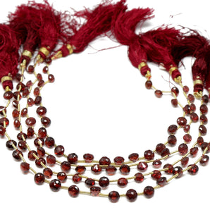 Genuine Natural Garnet Faceted Onion Drops , 5 mm, Rich Color, Garnet Gemstone Beads, (GAR-ON-5)(270)