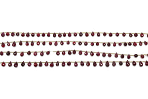 Genuine Natural Garnet Faceted Tear Drops, 5x6 mm, Rich Color, Garnet Gemstone Beads, (GAR-TR-5x6)(272)