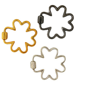 Sterling Silver Flower Screw Clasp, Multiple Finishes, (SS-1057)