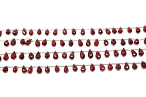 Genuine Natural Garnet Faceted Tear Drops , 6x10 mm, Rich Color, Garnet Gemstone Beads, (GAR-TR-6x10)(273)