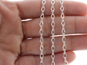 Sterling Silver figure 8 and oval links cable chain, 5x3 mm Links, (SS-014)