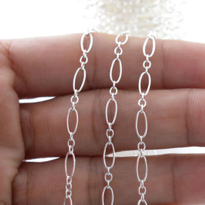 Sterling Silver Long and Short Cable Chain, (SS-002)