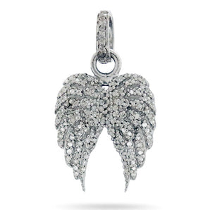 Pave Diamond Angel Wings Pendant, (DPS-169)
