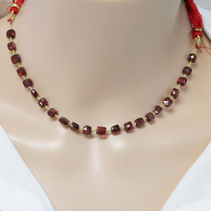 Genuine Natural Garnet Faceted Cube, 5 mm, Rich Color, Garnet Gemstone Beads, (GAR-CUBE-5)(274)