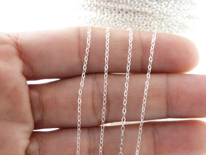Sterling Silver Oval Cable Chain, 2x1.25 mm, (SS-045)