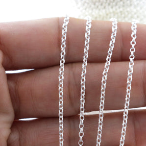 Sterling Silver Chain Double Link Cable Chain, 2x1.8mm, (SS-024)