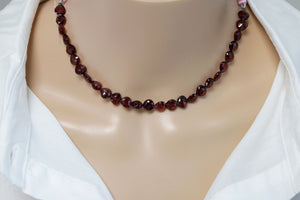 Garnet Faceted Straight Drilled Heart Drops, 8 mm, Rich Color, Garnet Gemstone Beads, (GAR-HRT-8SD)(275)