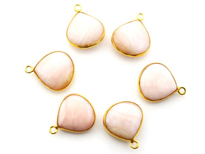 Gold Plated Pink Opal Heart Bezel , 14-15 mm, (BZC-9113) - Beadspoint