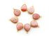 Gold Plated Pink Opal Pear Shape Bezel, 16x13 mm, (BZC-9115)