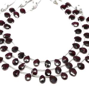 Garnet Faceted Tear Drops , 6x10 mm, Rich Color, Garnet Gemstone Beads, (GAR-PR-7x9-8x10)(277)