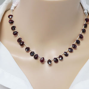 Garnet Faceted Tear Drops , 6x10 mm, Rich Color, Garnet Gemstone Beads, (GAR-PR-7x9-8x10)(277)