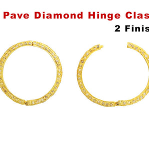 Pave Diamond Round Snap Clasp / Lock for necklace, bracelets or Pendants, (DC-134)