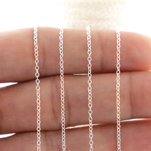 Sterling Silver Petite Oval Cable Chain, 1.75x1 mm, (SS-082)