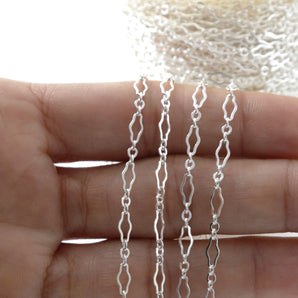 Sterling Silver Long and Short Cable Chain, 6x2 mm links, (SS-104)
