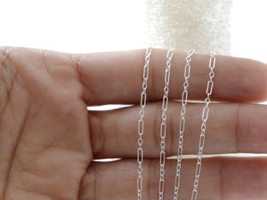 Sterling Silver Long and Short Cable Chain, 4.5x1.5 mm, (SS-102)
