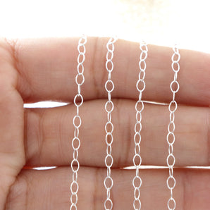 Sterling Silver Oval Cable Chain, 3.25x2 mm Links, (SS-106)