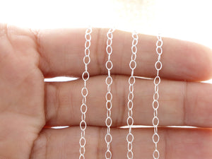 Sterling Silver Oval Cable Chain, 3.25x2 mm Links, (SS-106)