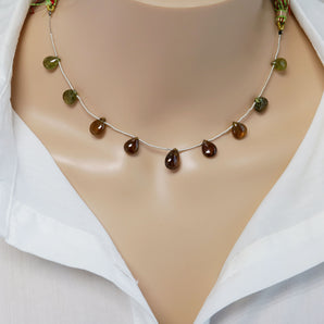 Green Grossular Garnet Smooth Pear Drops, 6x9-7x10 mm, Rich Color, Garnet Gemstone Beads, (GRG-PR-6x9-7x10S)(279)