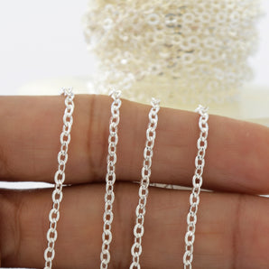 Sterling Silver Heavy Flat Oval Cable Chain, 3x2.25 mm, (SS-091)